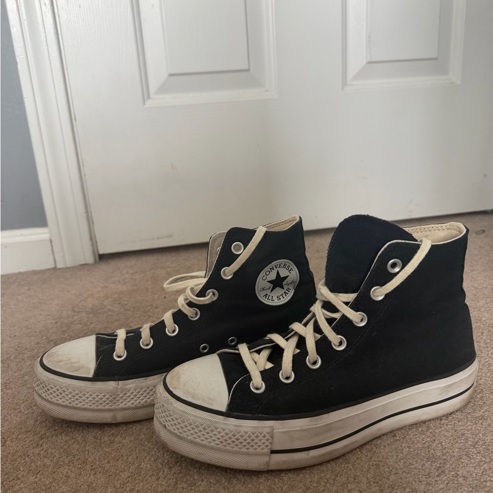 Converse Cream High Top Canvas Sneakers